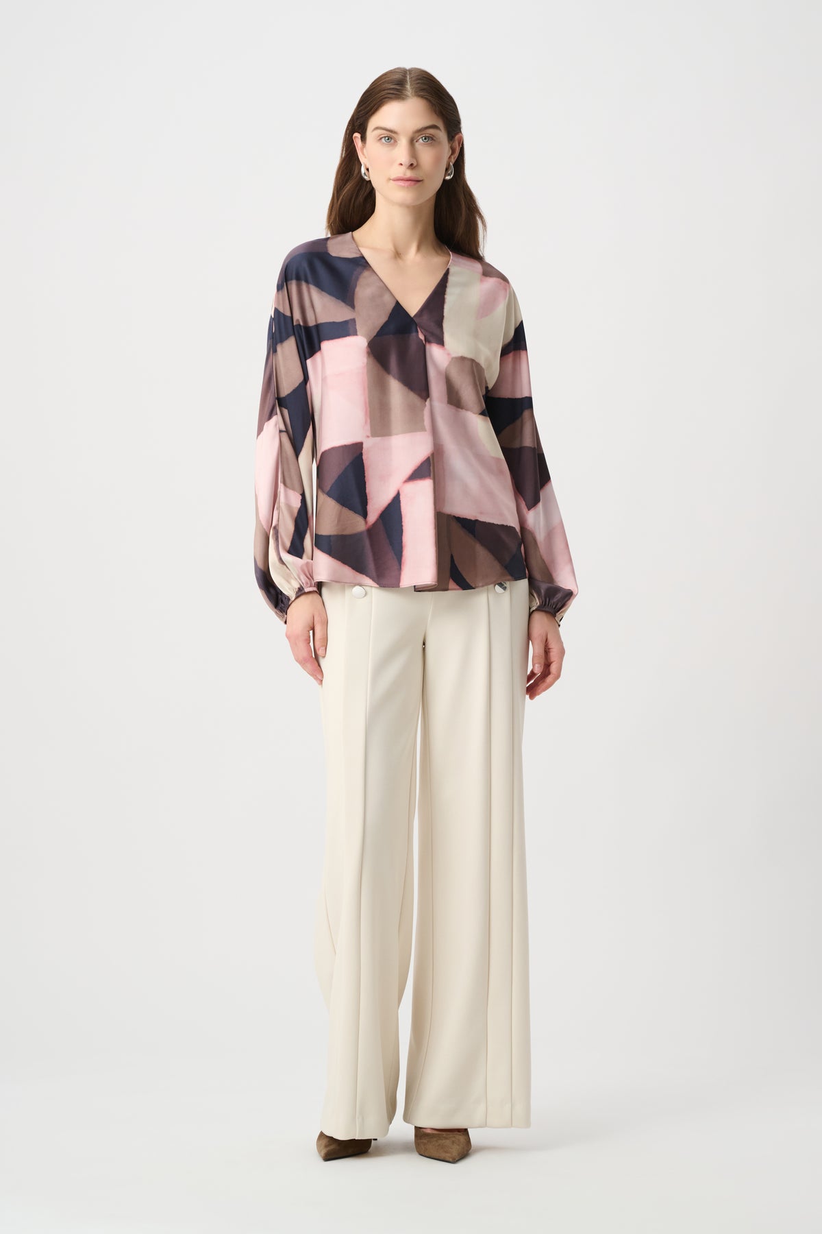Joseph Ribkoff | Geometric Print Recycled Satin Top 264197