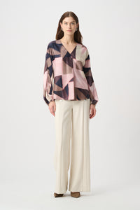 Joseph Ribkoff | Geometric Print Recycled Satin Top 264197