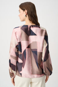 Joseph Ribkoff | Geometric Print Recycled Satin Top 264197