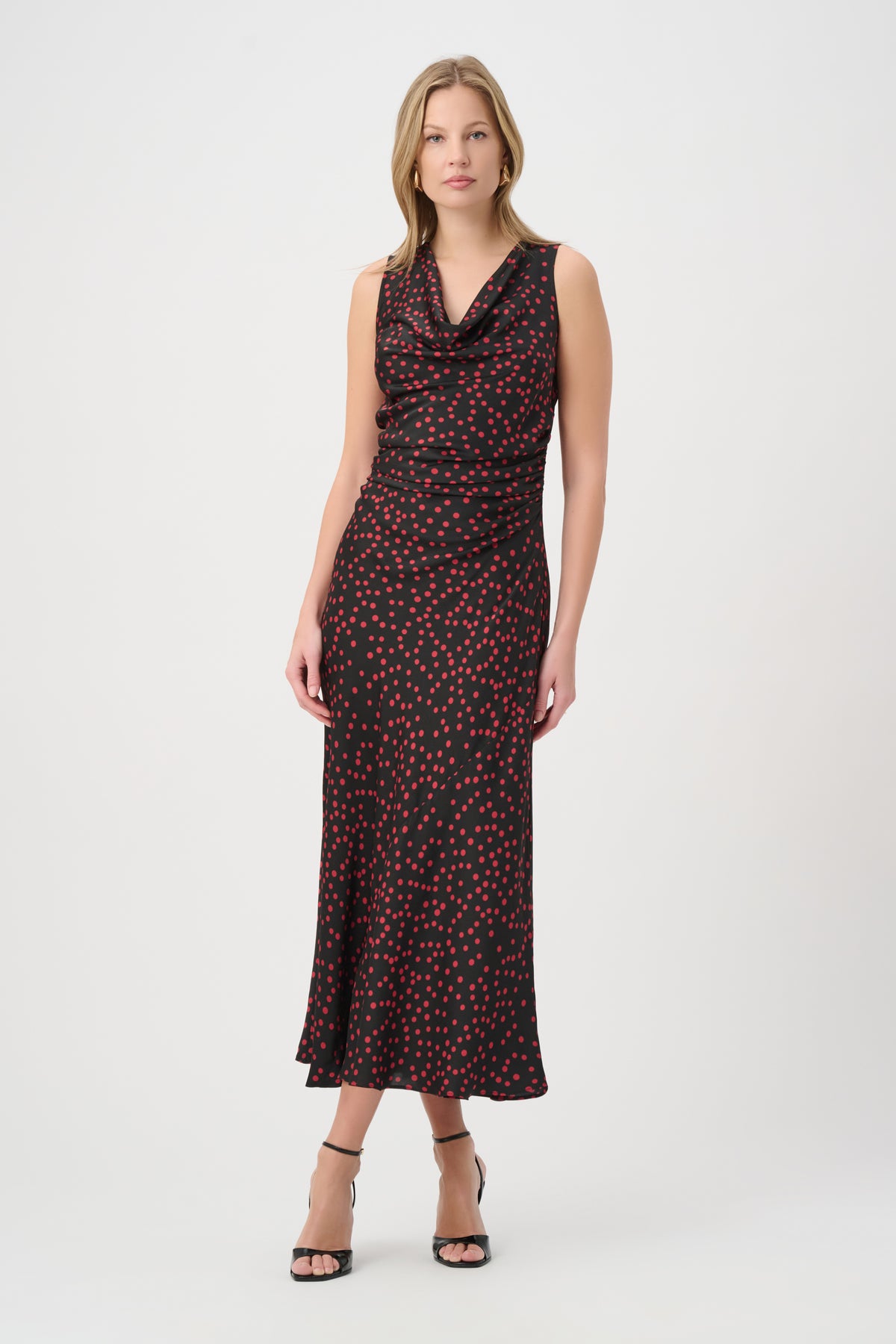 Joseph Ribkoff |  Polka Dot Recycled Satin A-Line Dress 264210