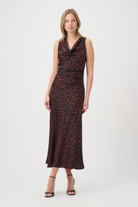 Joseph Ribkoff |  Polka Dot Recycled Satin A-Line Dress 264210