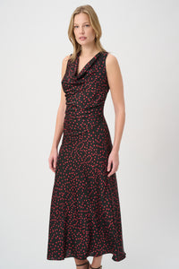 Joseph Ribkoff |  Polka Dot Recycled Satin A-Line Dress 264210