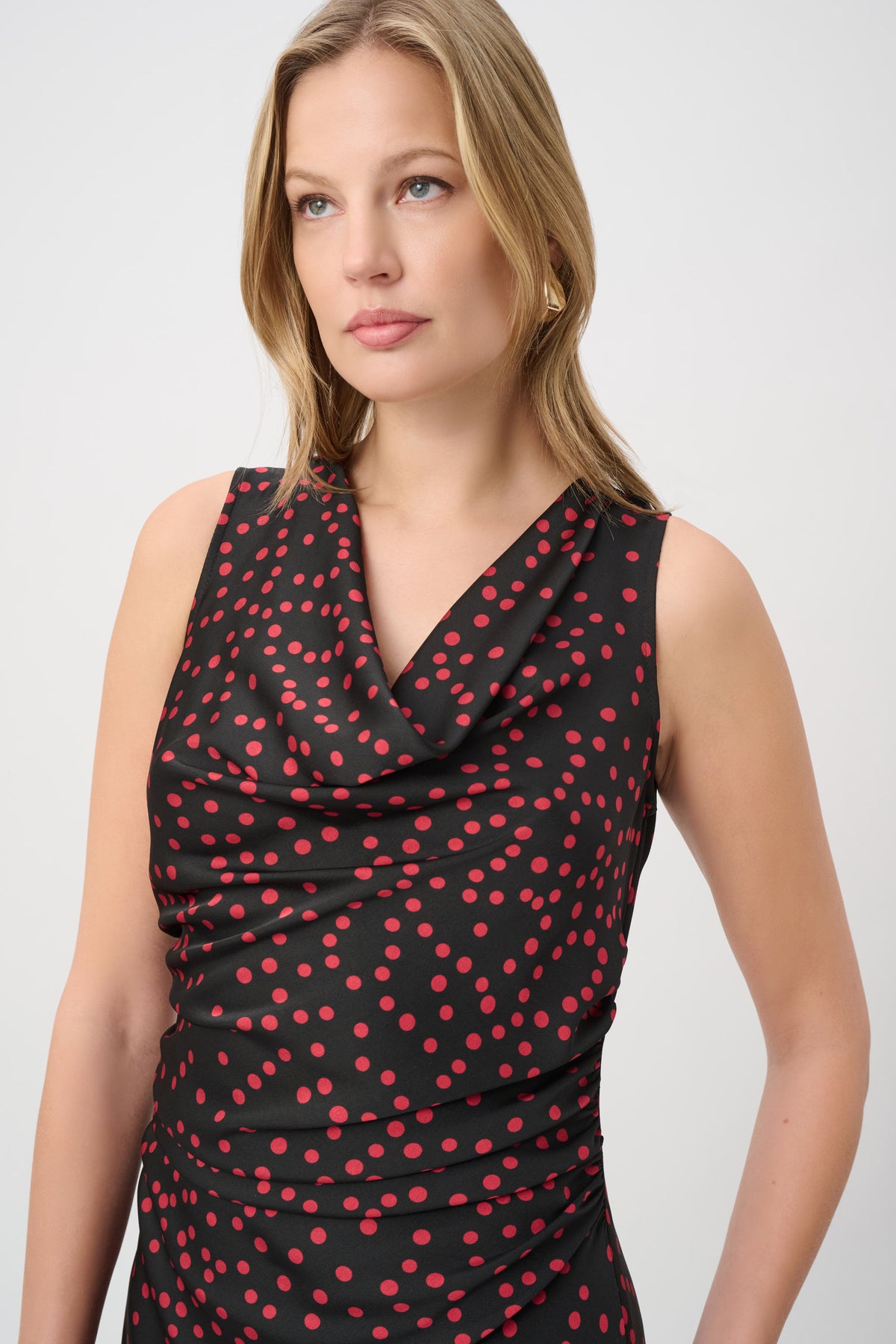 Joseph Ribkoff |  Polka Dot Recycled Satin A-Line Dress 264210