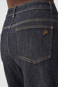 Joseph Ribkoff Statement High Rise Palazzo Jeans in Dark Denim Blue