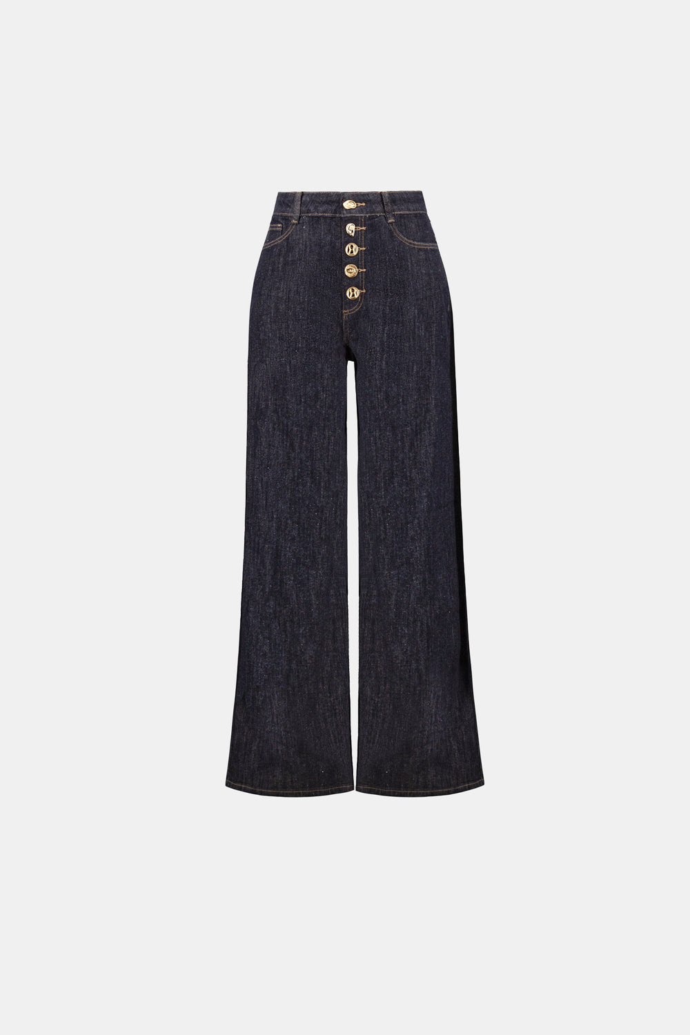 Joseph Ribkoff Statement High Rise Palazzo Jeans in Dark Denim Blue