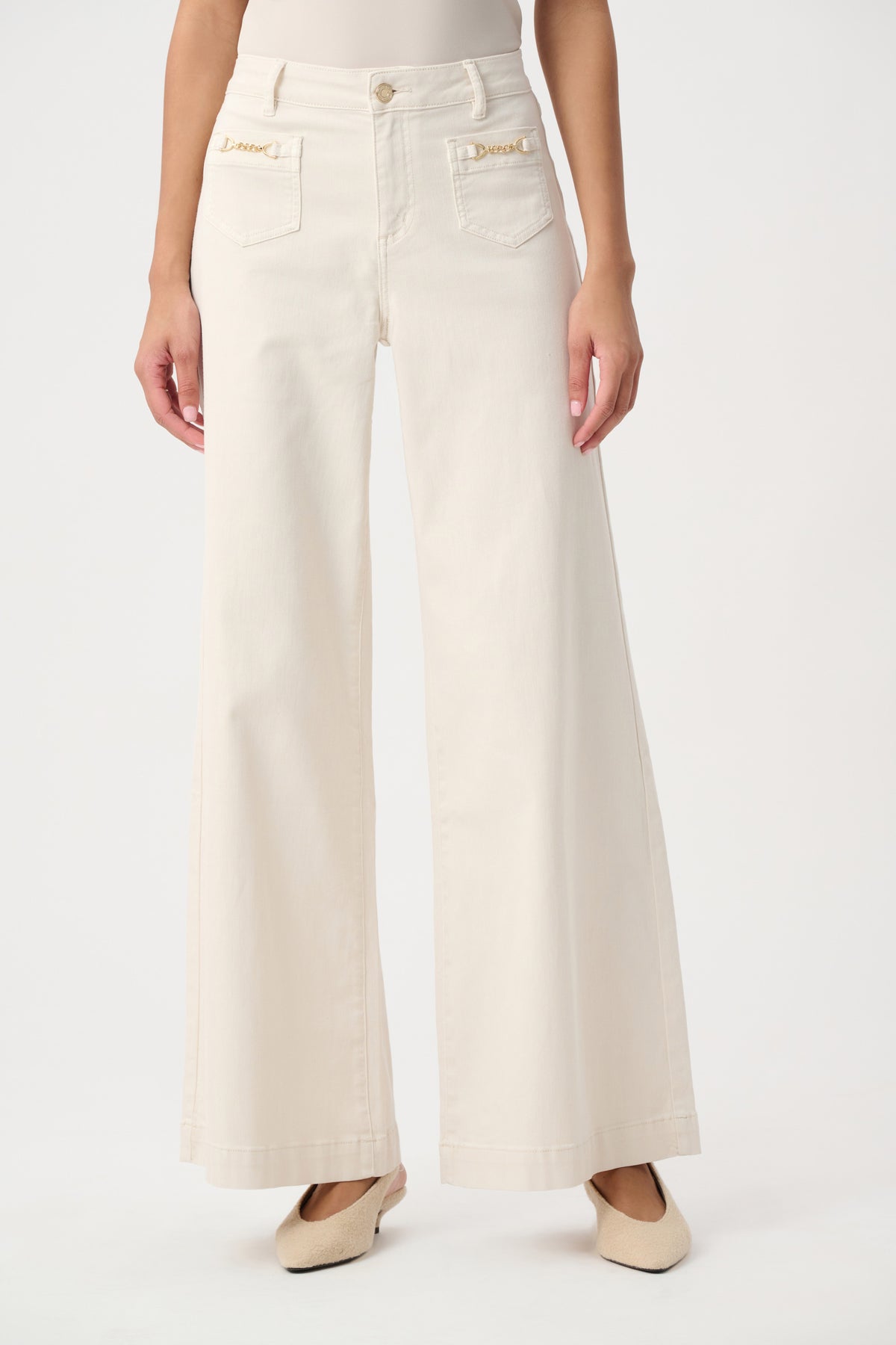 Joseph Ribkoff | Featherweave Denim Palazzo Jeans - Birch 264912