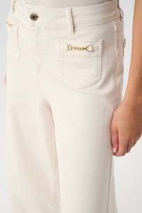 Joseph Ribkoff | Featherweave Denim Palazzo Jeans - Birch 264912