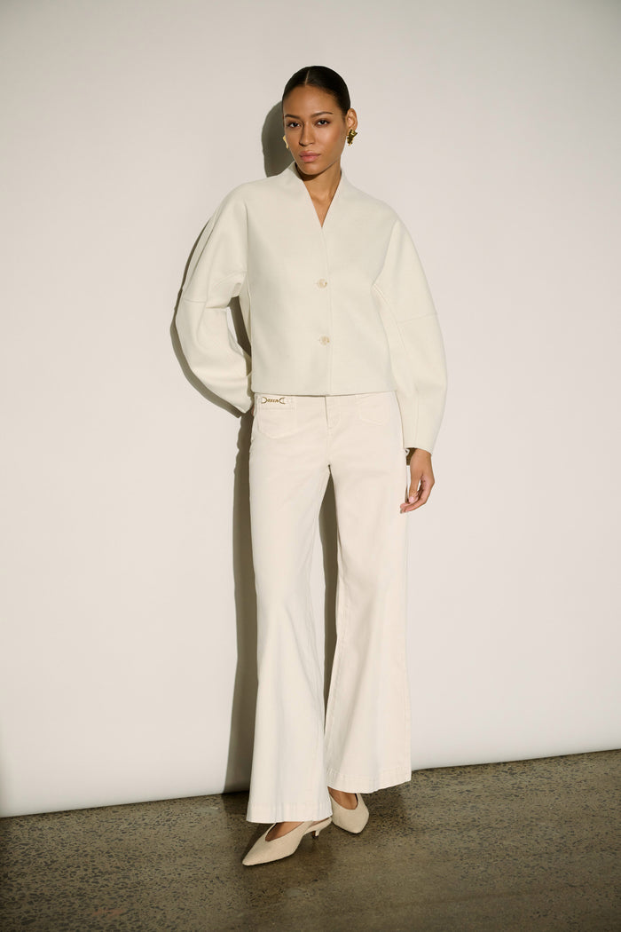 Joseph Ribkoff | Featherweave Denim Palazzo Jeans - Birch 264912
