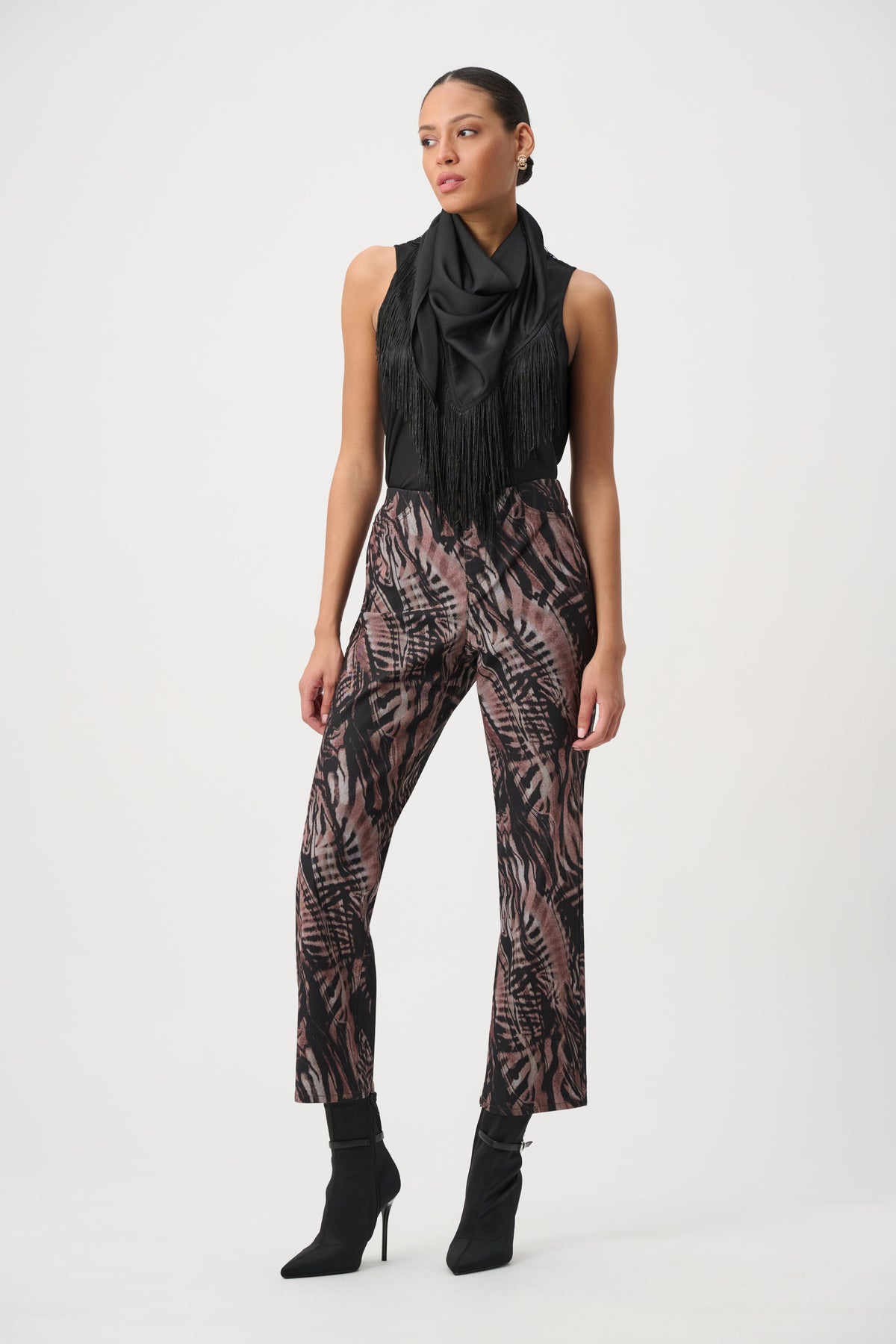 Joseph Ribkoff | Abstract Print Pull-On Jeans - Black Multi 264914