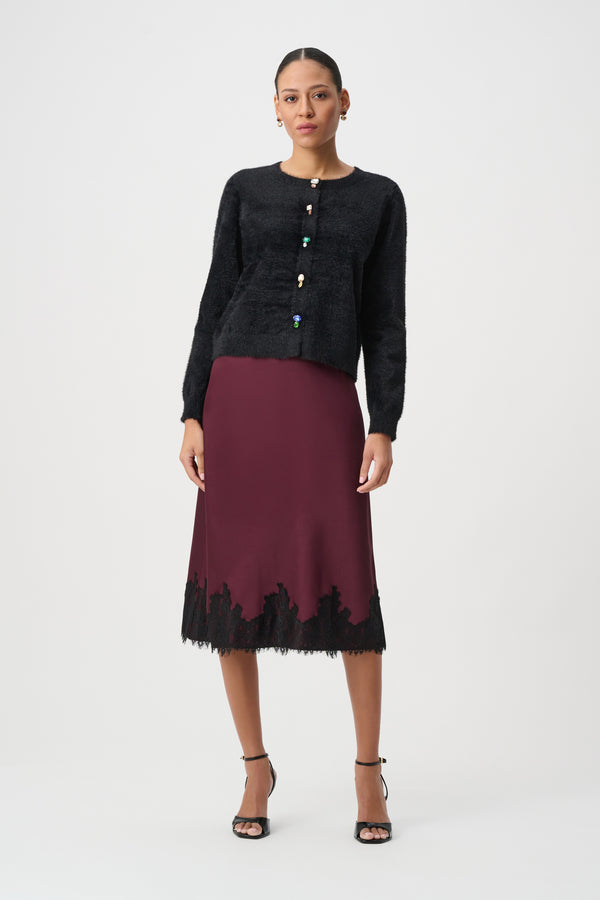 Joseph Ribkoff | Bejeweled Crewneck Cardigan - Black 264924