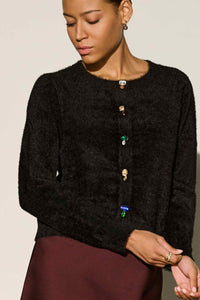 Joseph Ribkoff | Bejeweled Crewneck Cardigan - Black 264924