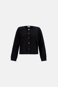 Joseph Ribkoff | Bejeweled Crewneck Cardigan - Black 264924