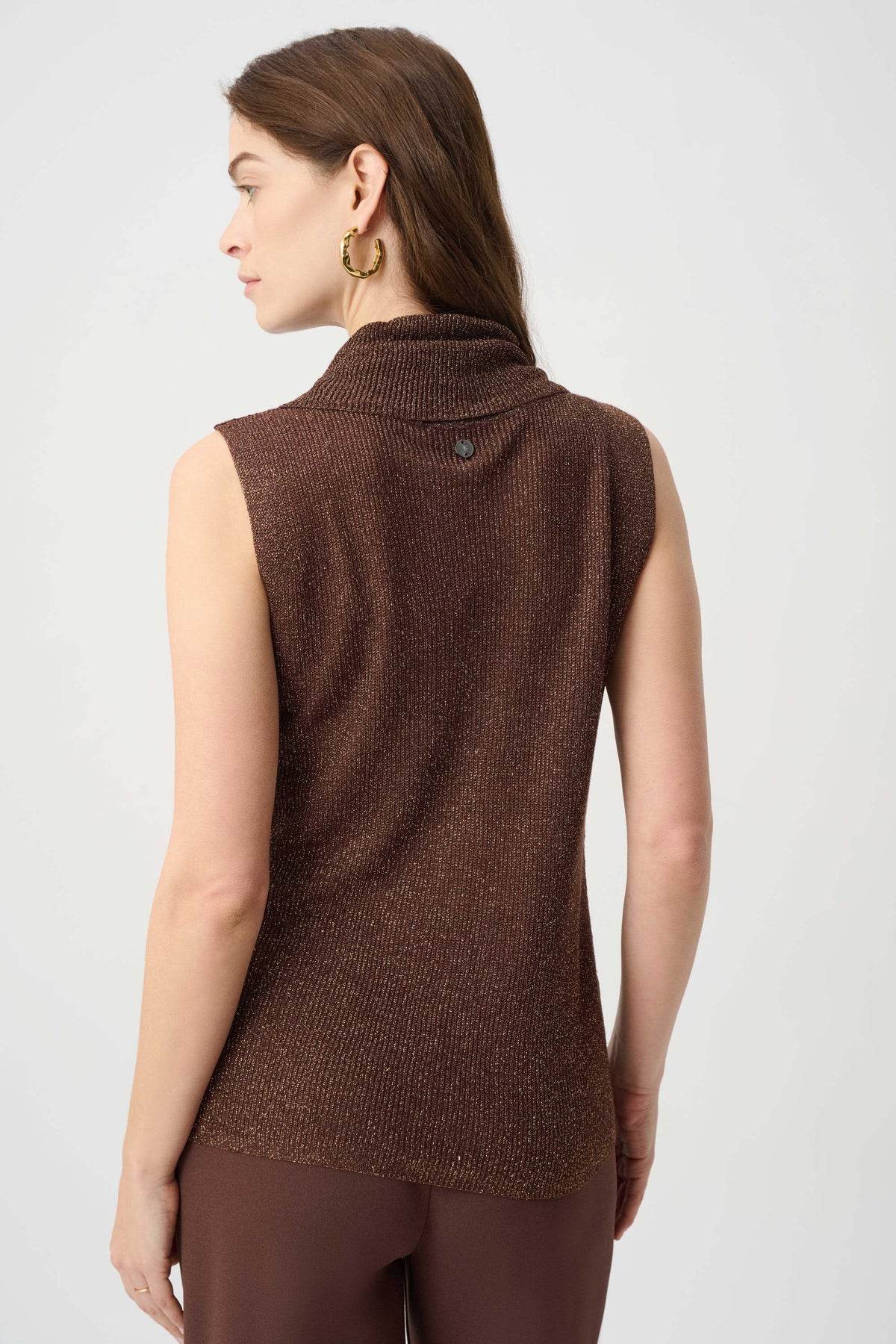 Joseph Ribkoff | Rhinestone Cowl Neck Top - Mahogany 264929