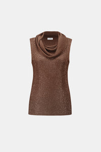 Joseph Ribkoff | Rhinestone Cowl Neck Top - Mahogany 264929