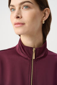 Joseph Ribkoff | Satin Puff Sleeve Utility Jacket - Elderberry 264939