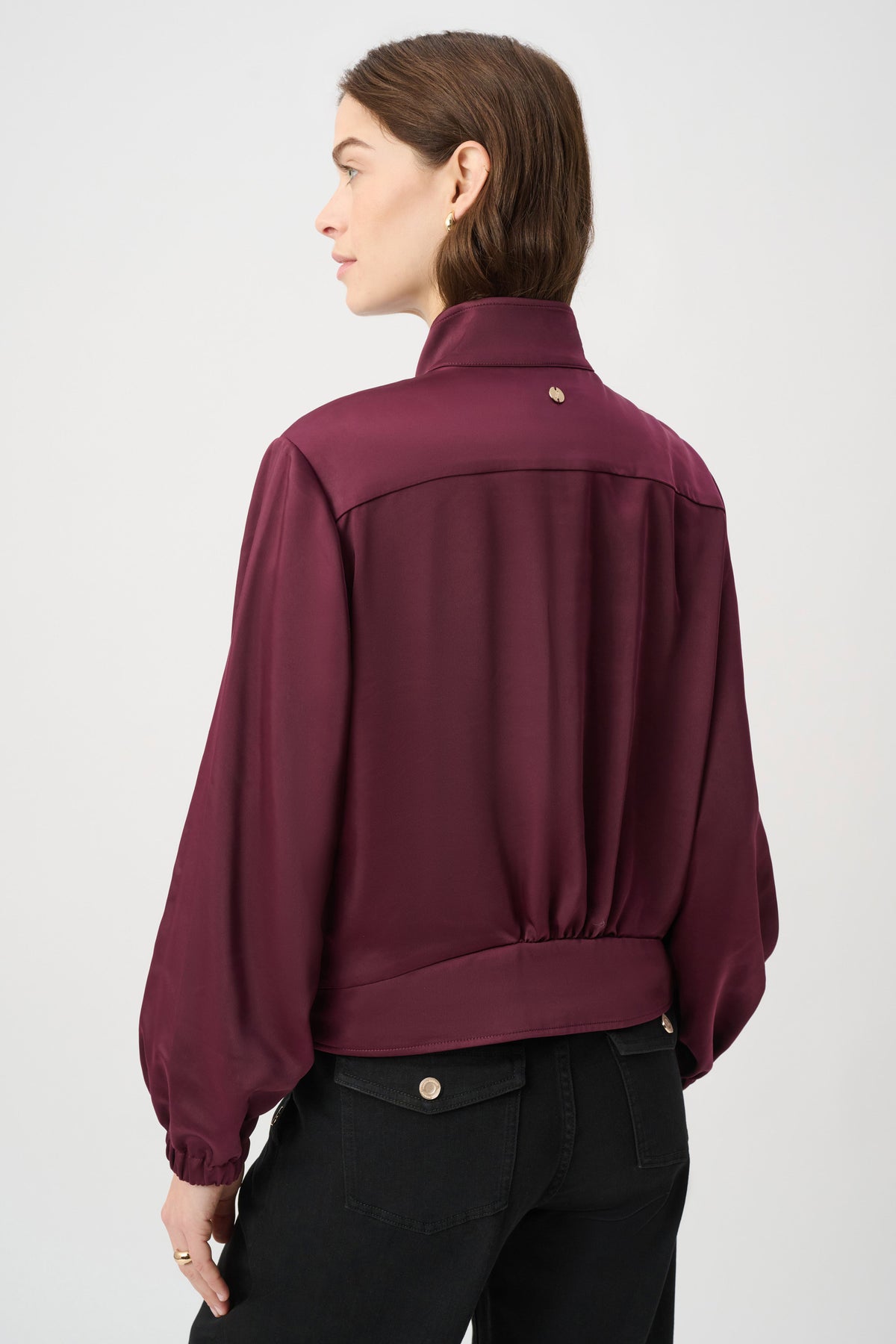 Joseph Ribkoff | Satin Puff Sleeve Utility Jacket - Elderberry 264939