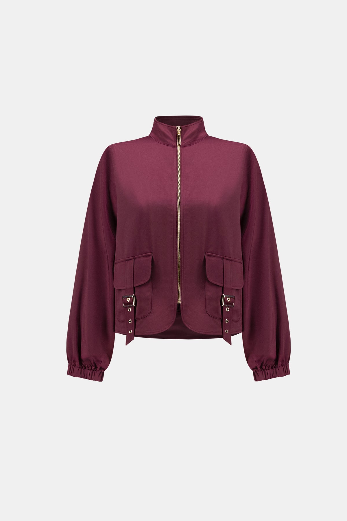 Joseph Ribkoff | Satin Puff Sleeve Utility Jacket - Elderberry 264939