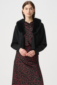 Joseph Ribkoff | Removable Faux Fur Collar Cover-Up - Black 264955