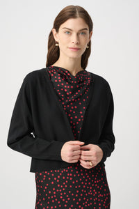 Joseph Ribkoff | Removable Faux Fur Collar Cover-Up - Black 264955