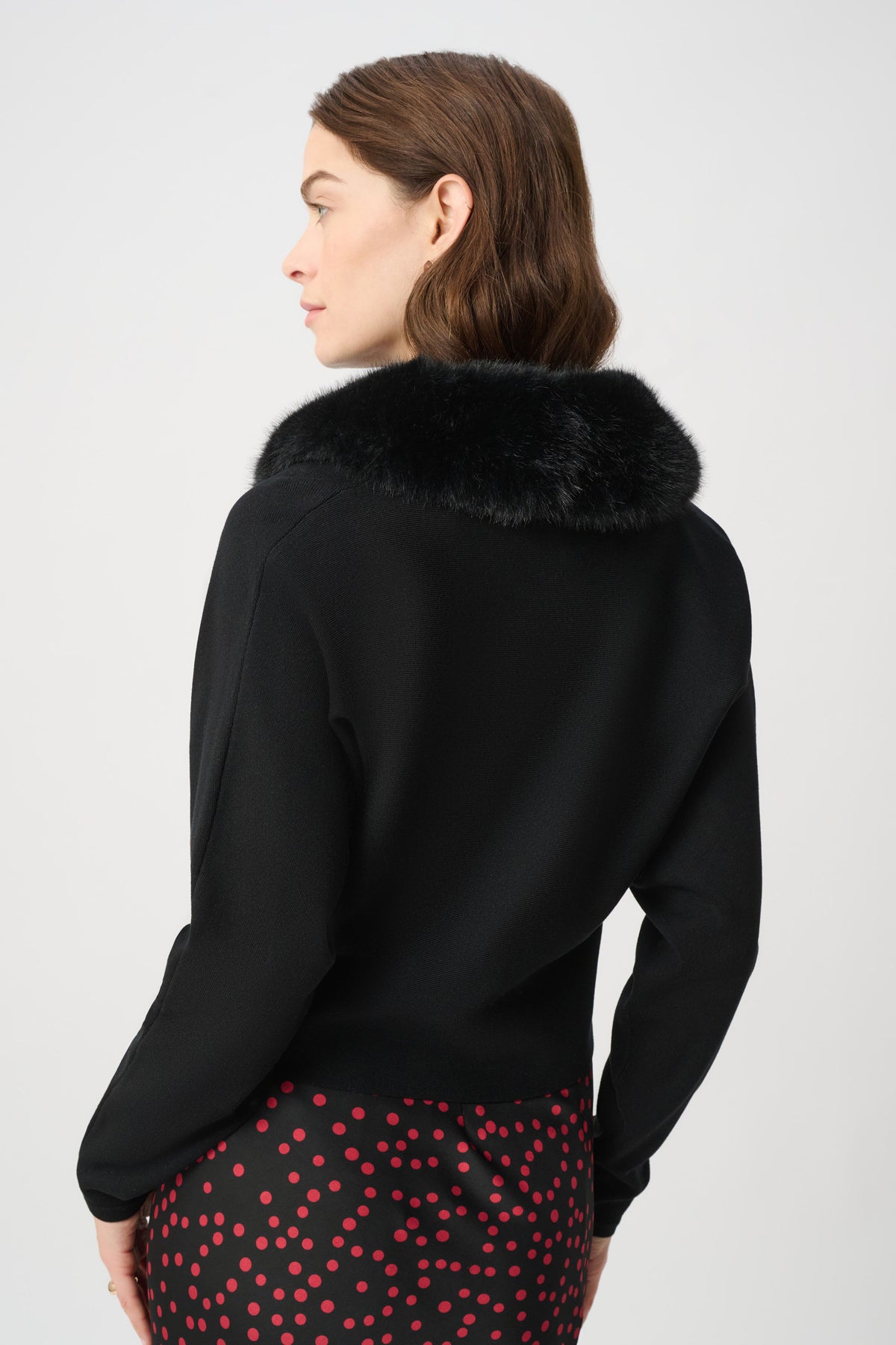 Joseph Ribkoff | Removable Faux Fur Collar Cover-Up - Black 264955