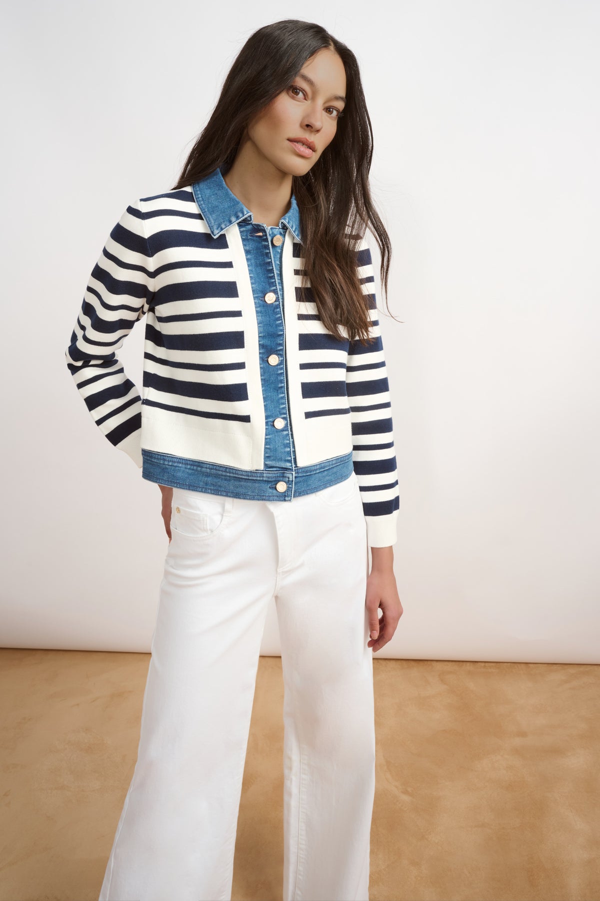 Joseph Ribkoff | Striped Cotton Knit Jacket 271901