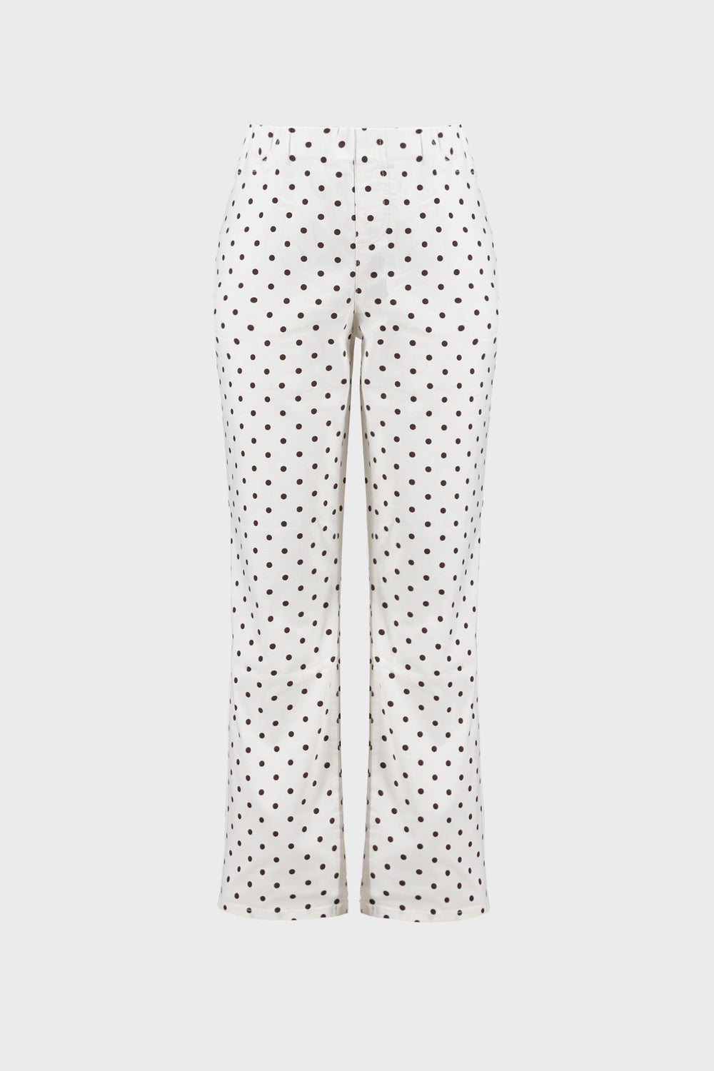 Joseph Ribkoff Polka Dot Straight Leg Jeans in Vanilla and Brown