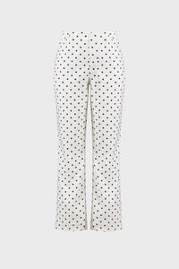 Joseph Ribkoff Polka Dot Straight Leg Jeans in Vanilla and Brown