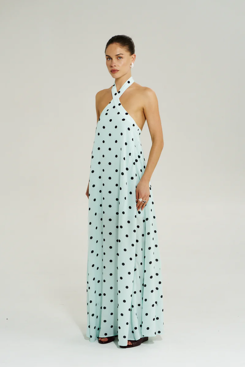 SUMMI SUMMI | CROSS OVER HALTER MAXI DRESS - PINOT DROP