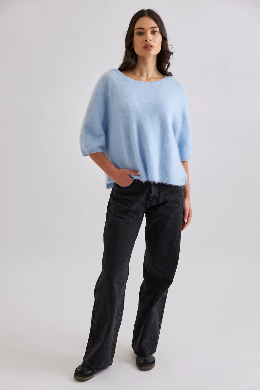 Mia Fratino | Eliza Tee - Mid Blue