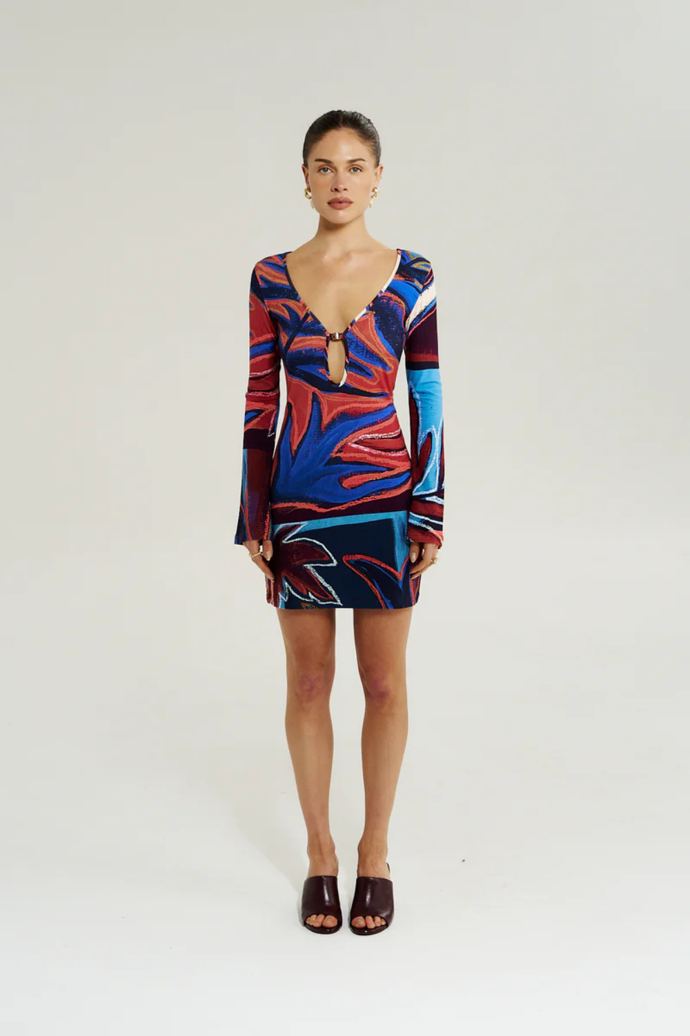 SUMMI SUMMI | AMIE LS MINI DRESS - BORDEAUX