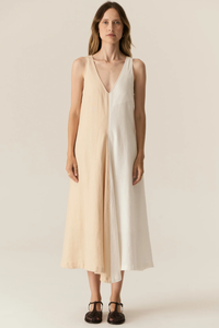 POL | SAGA TWO TONE DRESS - BUTTER/IVORY