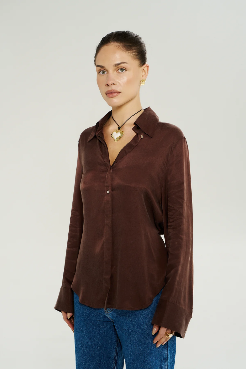 SUMMI SUMMI | BOWIE LS SHIRT - CHOCOLAT