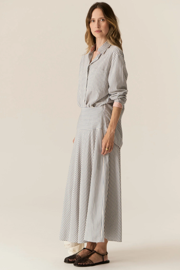 POL | VERA LS SHIRT - BLUE STRIPE