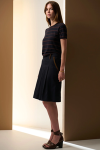 POL | SABLE TEE STRIPE - INK/CHOC