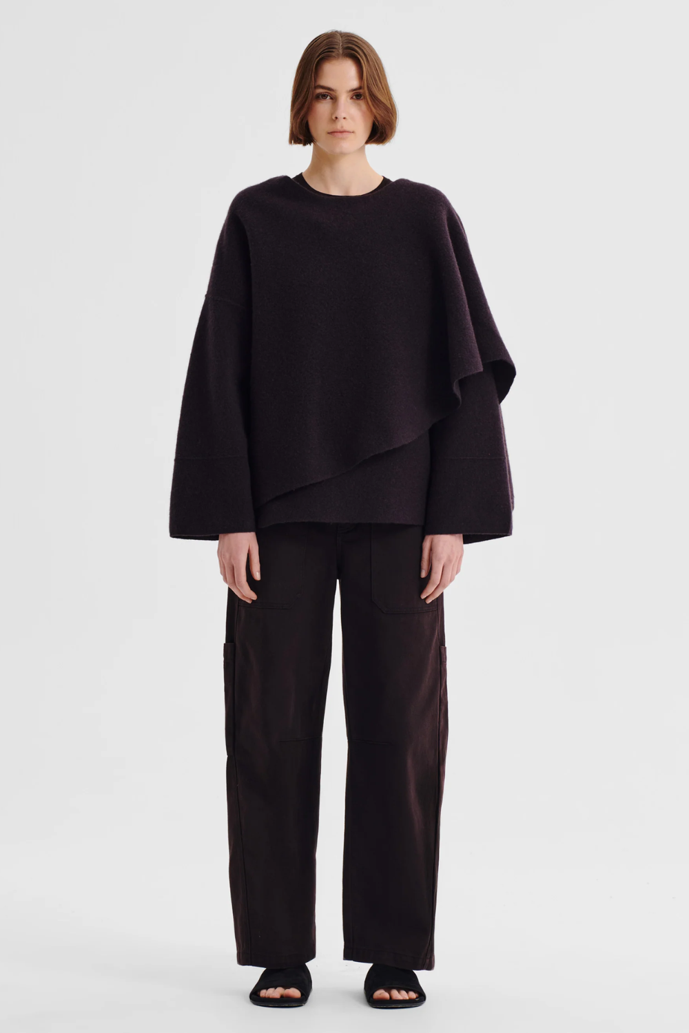 Morrison | Valerie Knit Wrap Jacket - Espresso