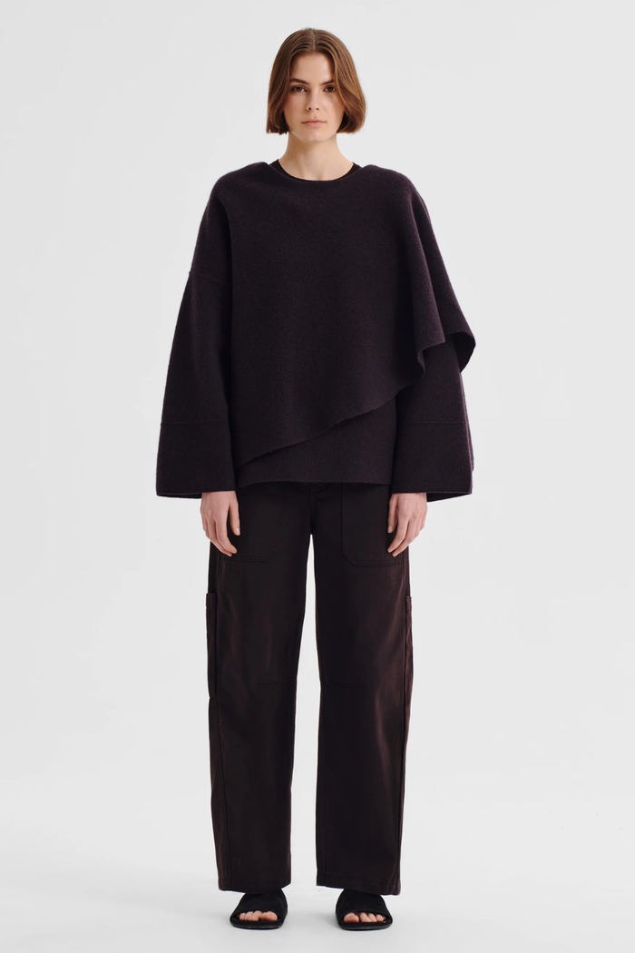 Morrison | Valerie Knit Wrap Jacket - Espresso