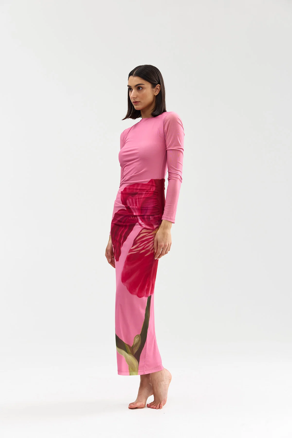 Aston Studio | Ezli Mesh Dress - Dusty Iris