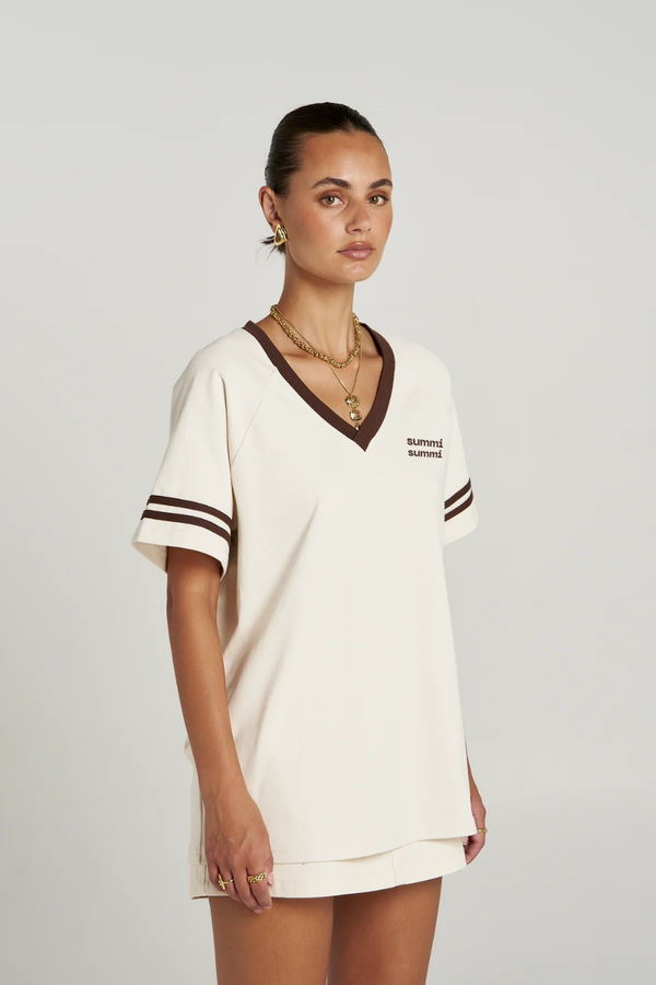 Summi Summi | Reverie V Neck - Vanilla/Espresso