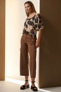 POL | ODETTE PANT BELTED - CHOCOLATE