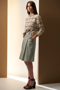 POL | SABLE FUNNEL NECK KNIT - PEBBLE/INK