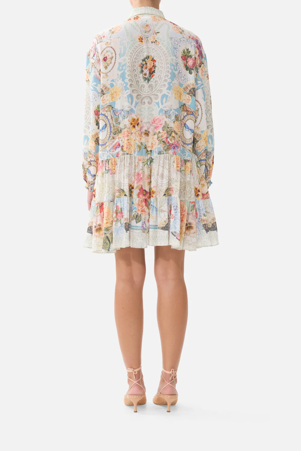 CAMILLA | A TASTE FOR LACE LONG SLEEVE TIERED SHORT DRESS