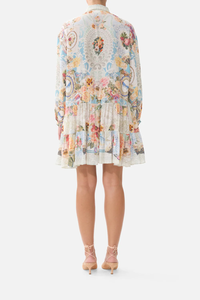 CAMILLA | A TASTE FOR LACE LONG SLEEVE TIERED SHORT DRESS