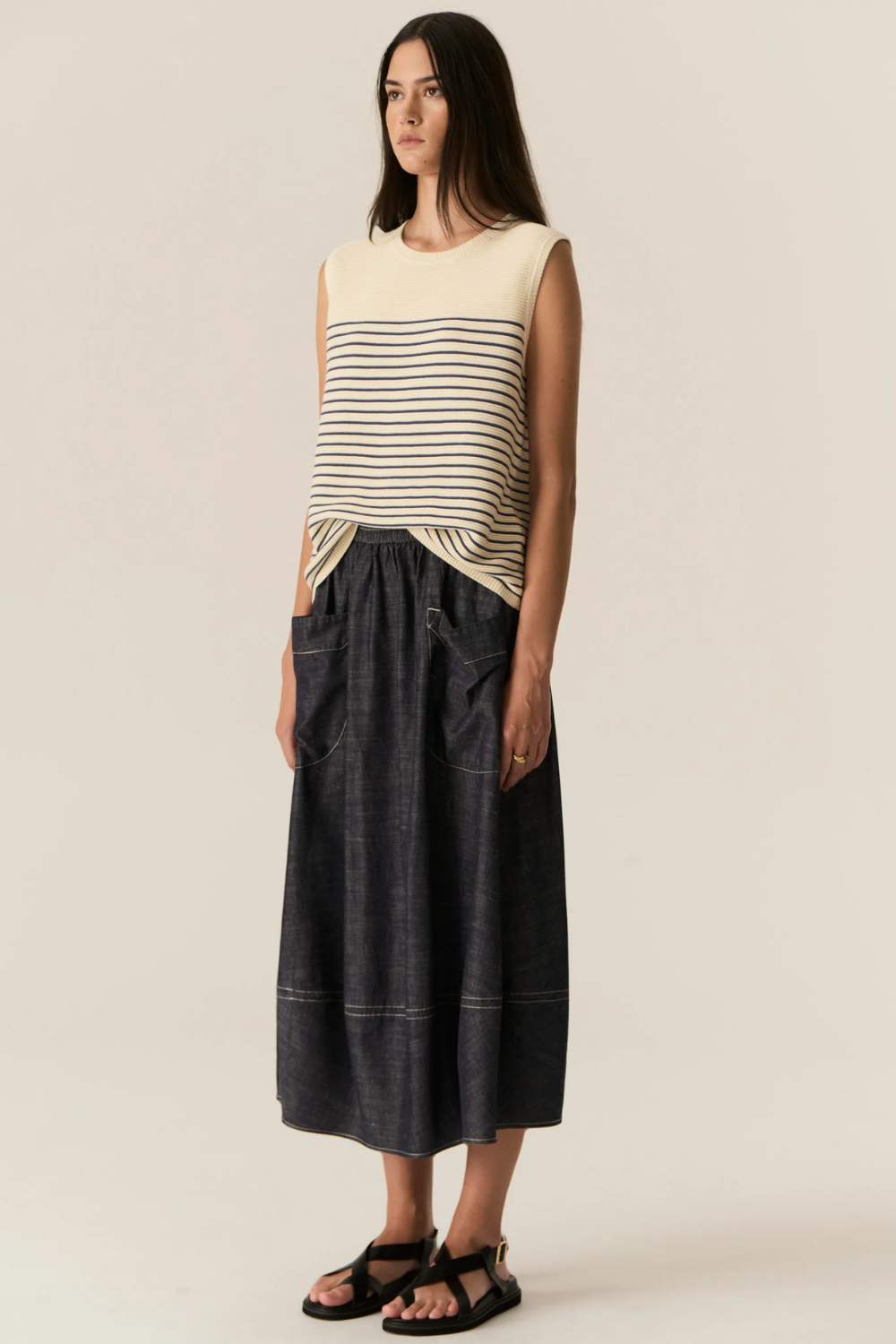 POL | JULES TANK - IVORY/BLUE