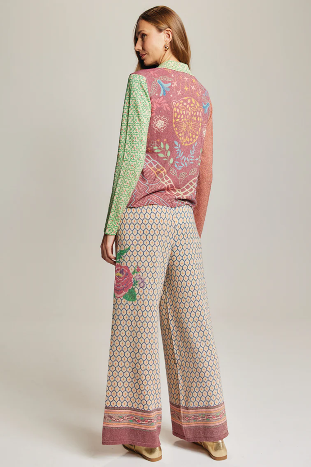 ME369 | Michelle Wide Leg Knit Pant - Shipibo 225S91253