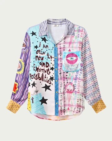 ME369 | Isabel Printed Shirt - Runic Whisper 126L31200