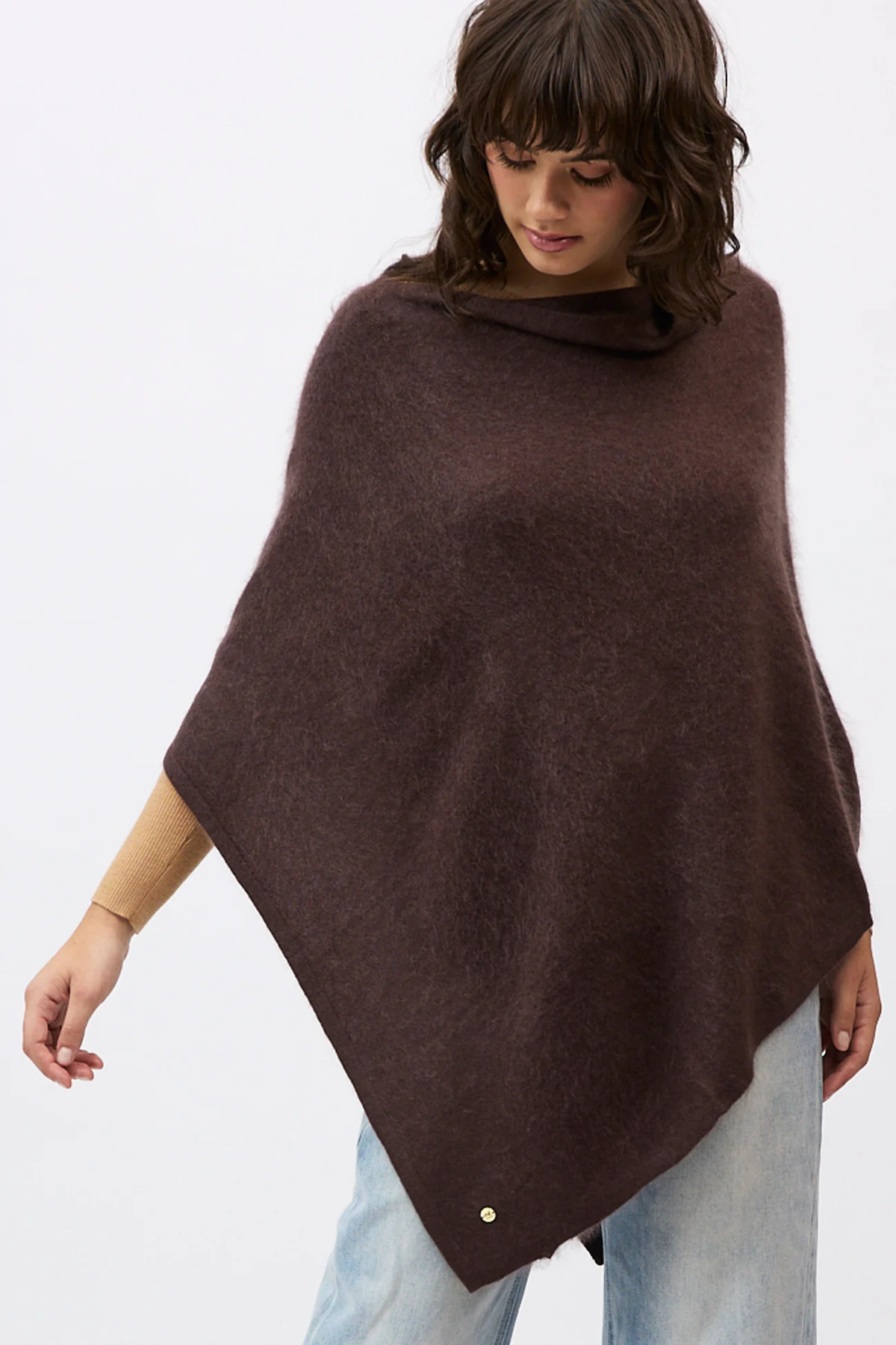 Mia Fratino | Brushed Cape - Dark Chocolate