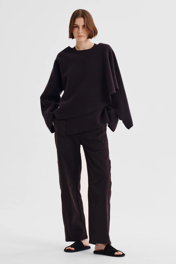 Morrison | Valerie Knit Wrap Jacket - Espresso