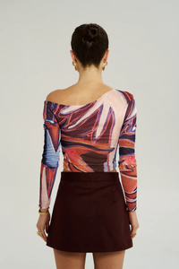 SUMMI SUMMI | LS OFF SHOULDER TOP - BORDEAUX