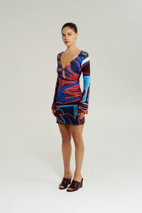 SUMMI SUMMI | AMIE LS MINI DRESS - BORDEAUX