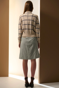 POL | SABLE FUNNEL NECK KNIT - PEBBLE/INK